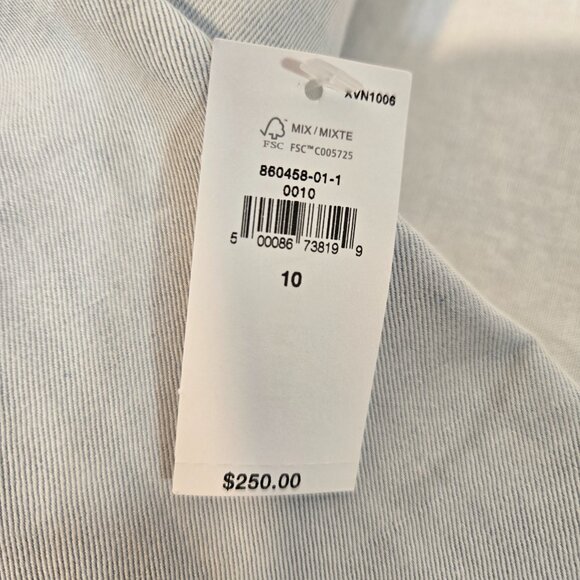 BANANA REPUBLIC Office Sirencore Light Blue Linen Long & Lean Blazer Size 10. - Picture 10 of 16